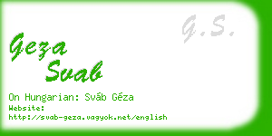 geza svab business card